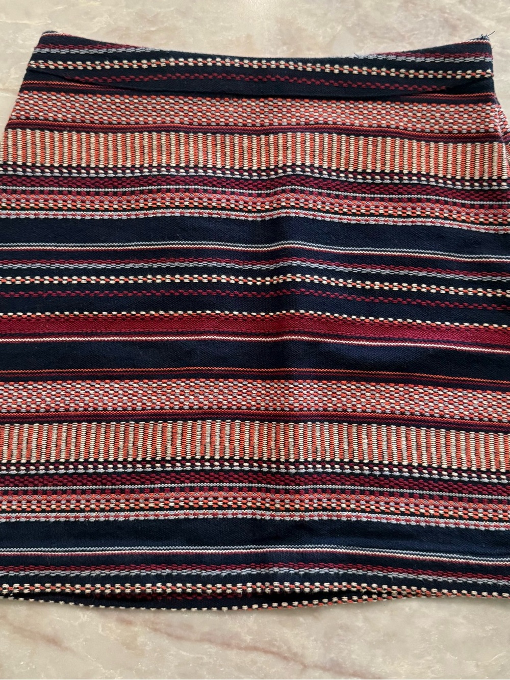 Hollister 100% Cotton Boho Woven Striped Knit Mini Skirt Size 00 EUC